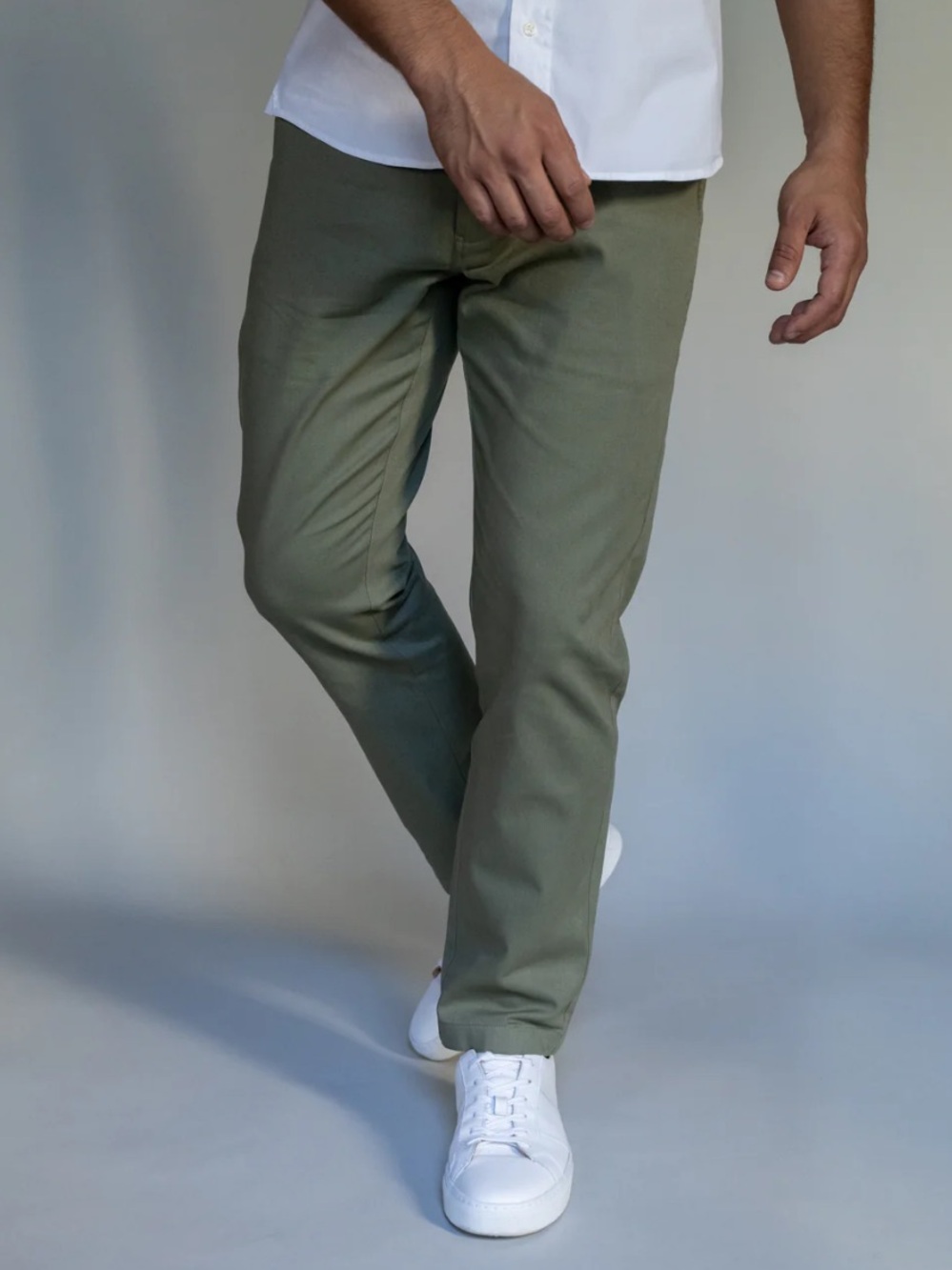 Peter Manning New York Classic Chinos Standard Fit Olive Green Career NWOT-33x29